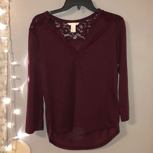 Maroon quarter sleeve